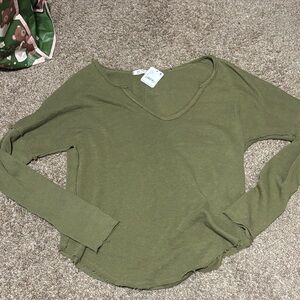We The Free Olive Long Sleeve Top
